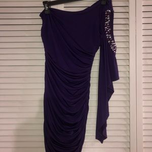 Purple Homecoming Dress One Shoulder Keyhole!